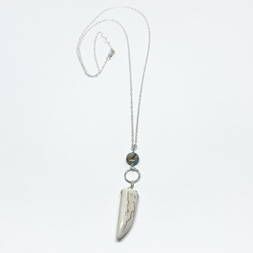Agate and Howlite Charm Necklace