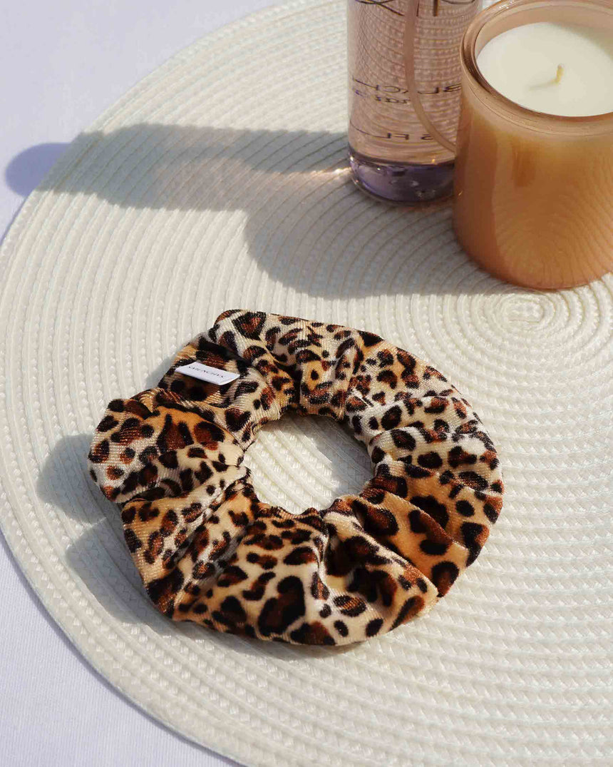 Leopard Print Zipper Scrunchie