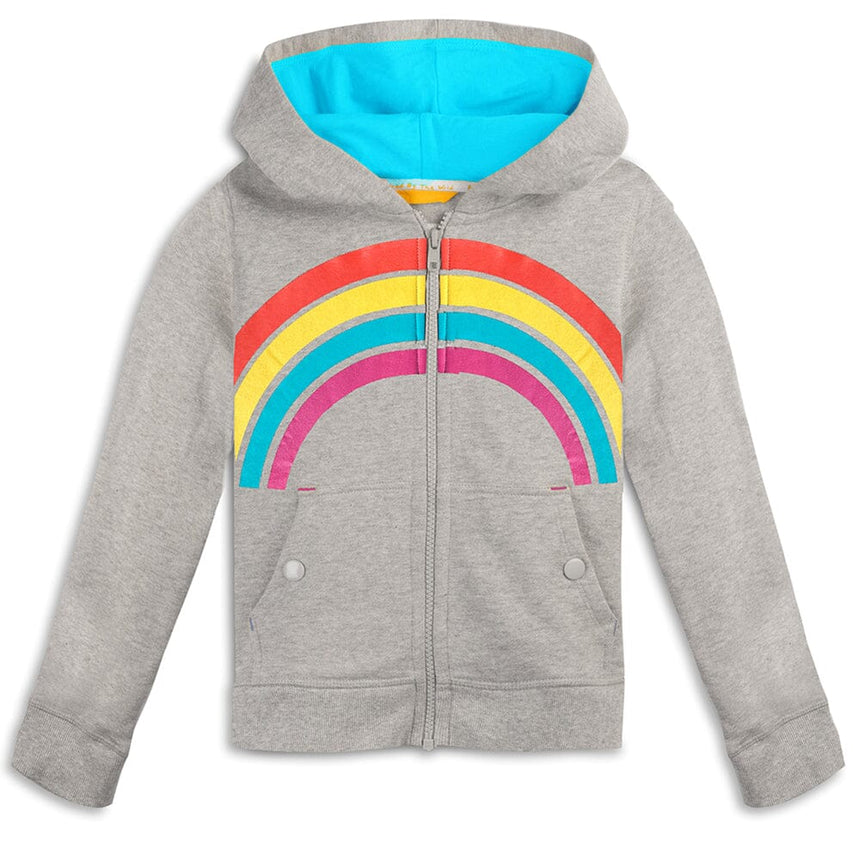 Kids Organic Cotton Hoodies 1HP001-Unisex_Zip Up Hoodie Mightly Rainbow 2T 